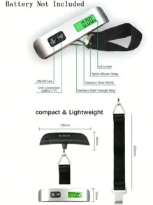 1 Peça Balança Portátil para Bagagem, Escala Digital de Suspensão Multifuncional de Alta Precisão para Viagens com Gancho ou Cinto, Escala Digital de Bagagem de 50kg/10g, Balança Eletrônica Portátil para Mala de Viagem, Acessórios Essenciais de Viagem Escala Eletrônica Portátil para Pendurar com Luz Azul, Acessórios Escolares de Verão, Volta às Aulas, Suprimentos Escolares