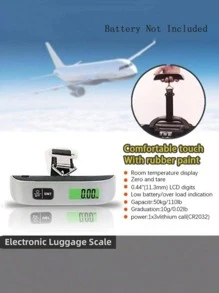 1 Peça Balança Portátil para Bagagem, Escala Digital de Suspensão Multifuncional de Alta Precisão para Viagens com Gancho ou Cinto, Escala Digital de Bagagem de 50kg/10g, Balança Eletrônica Portátil para Mala de Viagem, Acessórios Essenciais de Viagem Escala Eletrônica Portátil para Pendurar com Luz Azul, Acessórios Escolares de Verão, Volta às Aulas, Suprimentos Escolares
