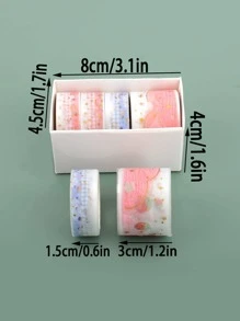 4pcs Mixed Pattern Washi Tape - Pink - View 5