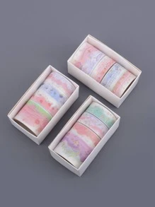 4pcs Mixed Pattern Washi Tape - Pink - View 4