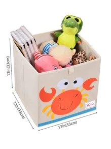 1 pieza Caja de almacenamiento con patrón de cangrejo de dibujos animados - Multicolor - Ver 3
