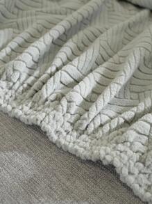 1pc Solid Color Sofa Cover & 1pc Cushion Cover Without Filler - Silver - View 6