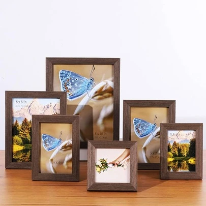 1 Khung Tranh Gỗ Tự Nhiên Màu Nâu Để Bàn Hiển Thị Và Treo Tường Ngang/Dọc (Có Chân Đế)