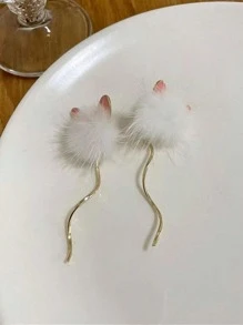 小絨球和耳朵耳墜