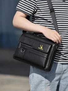 多功能男士斜挎包手提包商務公文包筆記本電腦大號男手提單肩包斜挎包休閒包高中生大學生新生