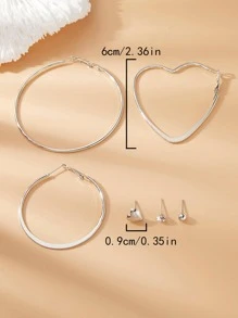 6對/套愛心裝飾耳環