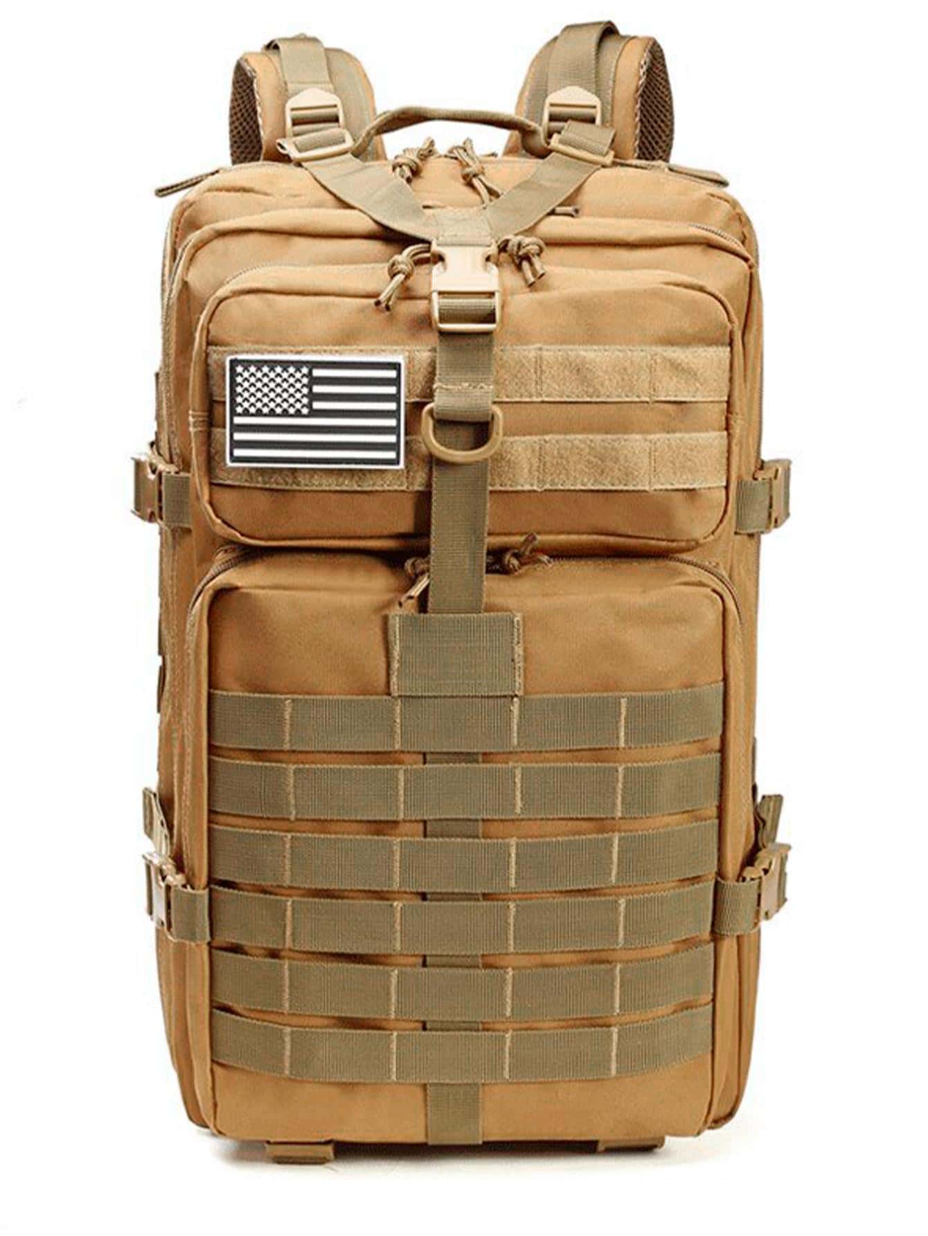 Mochila De Gran Capacidad Mochila Funcional, Para Viaje. - Caqui - Ver 1