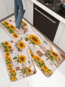 1 tấm thảm nhà bếp in hình hoa hướng dương - Nhiều màu - Xem 4
