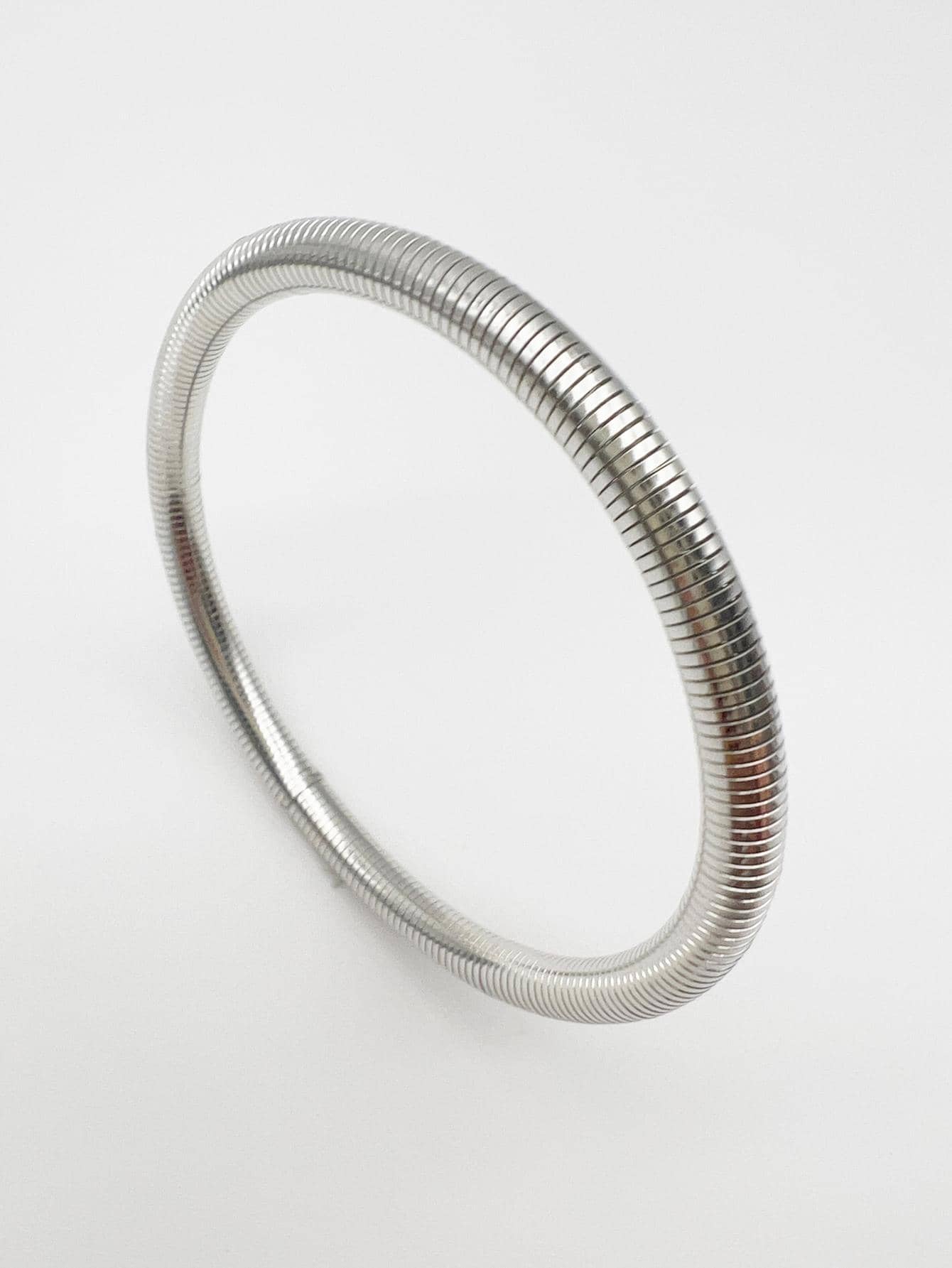 Vòng tay nam tối giản Cổ bạc bằng thép không gỉ Thời trang Punk cho vẻ ngoài sành điệu - Màu Bạc Cổ - Xem 1