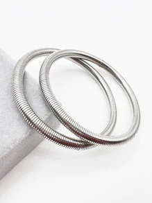 Vòng tay nam tối giản Cổ bạc bằng thép không gỉ Thời trang Punk cho vẻ ngoài sành điệu - Màu Bạc Cổ - Xem 4