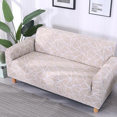 1入組幾何圖案沙發套，現代滌綸彈力沙發套家用