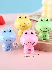 4 piezas Sacapuntas de rana de dibujos animados - Multicolor - Ver 5