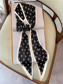 1入組女士字母圖案時尚圍巾適用於日常生活 - 彩色 - 查看 1