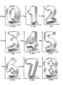 9pcs Number Shaped Cookie Cutter - Light Grey - View 2