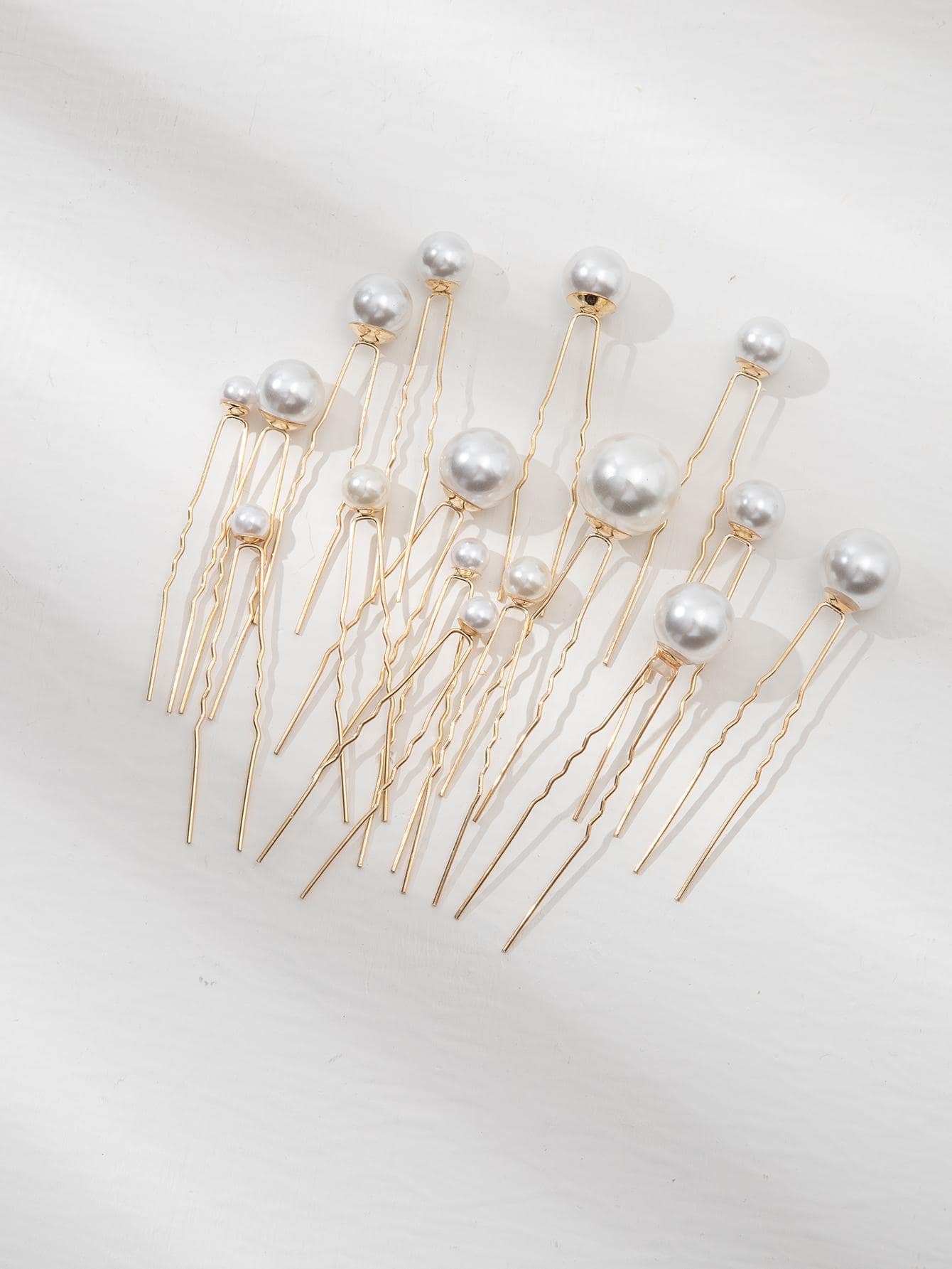 18件套女士仿珍珠装饰优雅新娘发夹头饰。情人节配饰