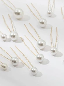 18件套女士仿珍珠装饰优雅新娘发夹头饰。情人节配饰