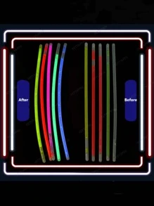 约 100 件发光棒包，非常适合生日、万圣节、圣诞节、派对用品、发光派对棒、可连接连接器用于制作项链、手镯、8 英寸（约 20.3 厘米）发光玩具、圣诞节 - 彩色 - 查看 4