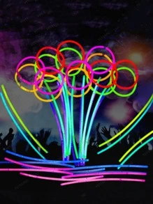 约 100 件发光棒包，非常适合生日、万圣节、圣诞节、派对用品、发光派对棒、可连接连接器用于制作项链、手镯、8 英寸（约 20.3 厘米）发光玩具、圣诞节 - 彩色 - 查看 8