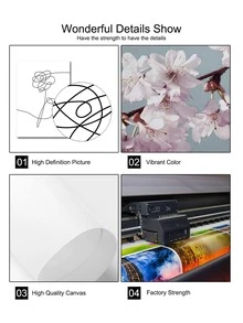 3pcs Heart & Flower Pattern Unframed Painting, Modern Chemical Fiber Unframed Picture For Home - Apricot - View 6