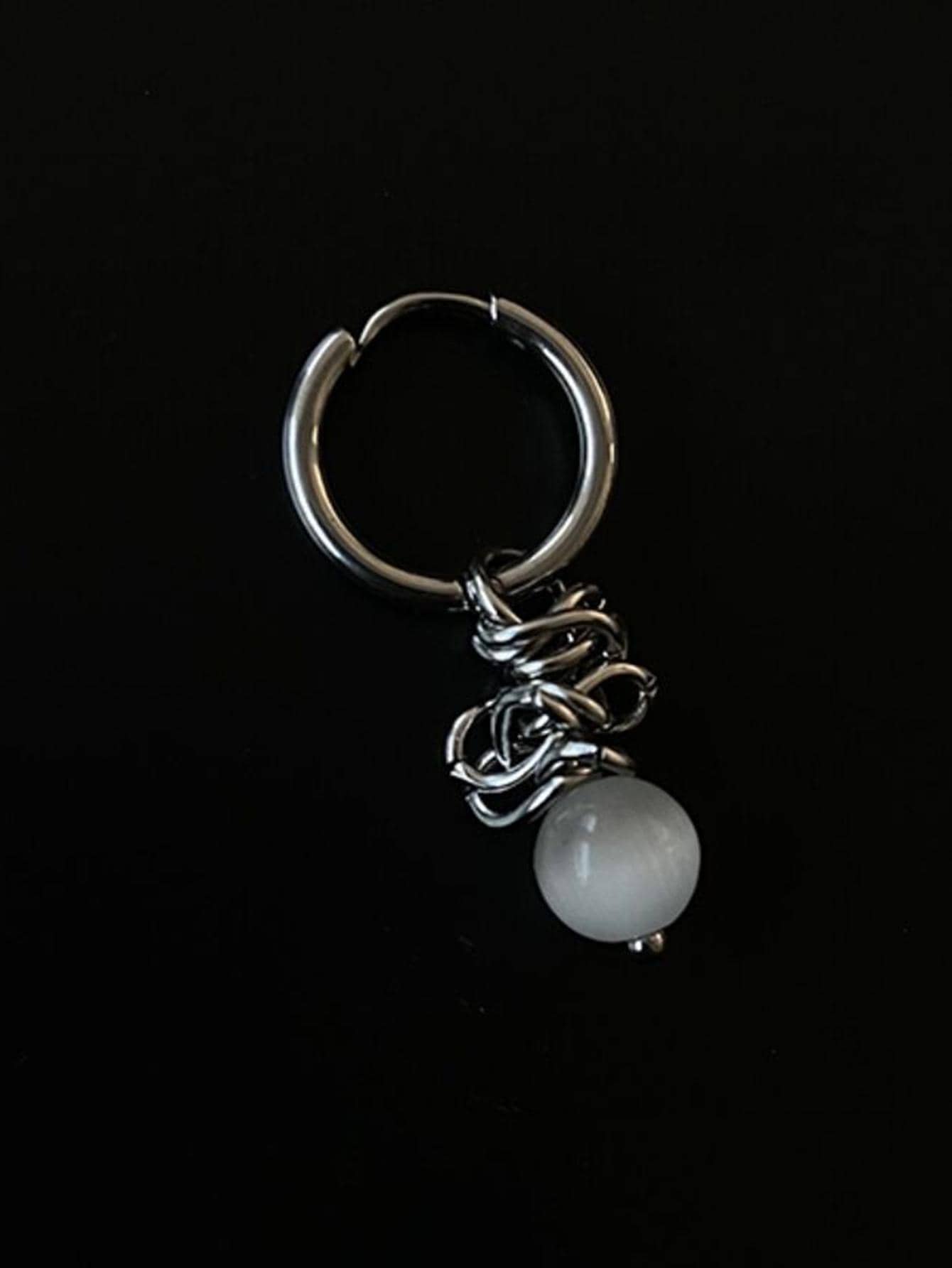 1pc Men Bead Decor Earring, For Jewelry Gift And Party