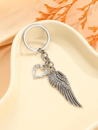 1Pc Hollow Heart Angel Wings KeyChain For Women Men Handbag Accessories DIY Jewelry Souvenir Gifts Car Accessories Bag Charm School Cute Goth Y2k