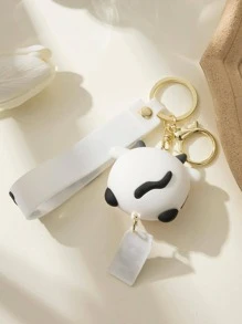 Móc khóa hình con bò hoạt hình - Đen và trắng - Xem 2