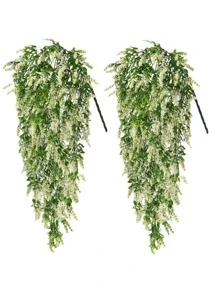 2 Nhân Tạo Hoa Oải Hương Dây Leo, Sáng Tạo Nhựa Đa Năng Nhân Tạo Vòng Hoa Cho Tiệc, Đám Cưới, Gia Đình - trắng - Xem 1