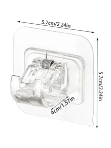 2pcs Punch-free Curtain Rod - Clear - View 2