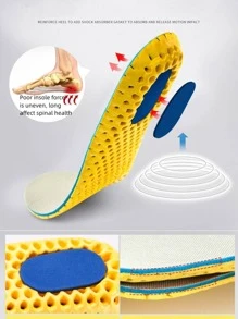 1對蜂巢提花透氣u型高跟墊eva鞋墊,吸汗、除臭、高彈性、柔軟、耐壓 - 淺灰色 - 查看 2