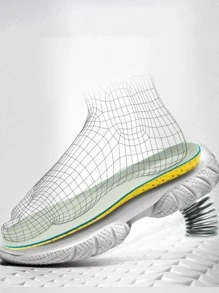 1對蜂巢提花透氣u型高跟墊eva鞋墊,吸汗、除臭、高彈性、柔軟、耐壓 - 淺灰色 - 查看 3