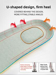 1對蜂巢提花透氣u型高跟墊eva鞋墊,吸汗、除臭、高彈性、柔軟、耐壓 - 淺灰色 - 查看 4