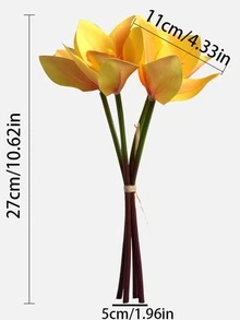 1 Ramo con 4 Tallos de Flores Artificiales de Orquídea, Ramo Portátil con 4 Cabezas de Orquídea de Tela Decoración Realista para Hogar y Bodas - Rosa - Ver 6