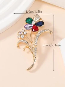 1 cái Quyến Rũ Hợp Kim Kẽm Rhinestone Thiết Kế Hoa Brooch Cho Phụ Nữ Để Trang Trí Hàng Ngày - Nhiều màu - Xem 4