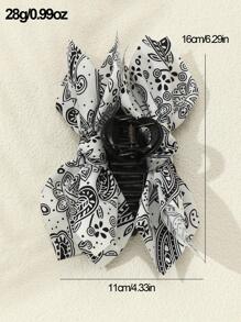 1pc Women's Fashion Retro Paisley Print White Hair Clip, Suitable For Daily Wear, Celebration And Other Occasions - White - View 6