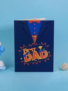 1 thiệp chúc mừng 3D ngày của cha - Màu xanh hải quân - Xem 2