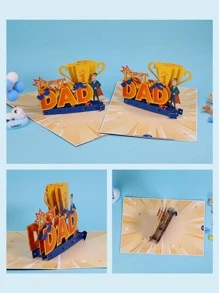 1 thiệp chúc mừng 3D ngày của cha - Màu xanh hải quân - Xem 4