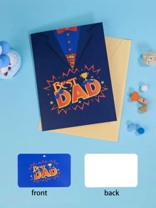 1 thiệp chúc mừng 3D ngày của cha - Màu xanh hải quân - Xem 3