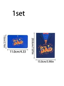 1 thiệp chúc mừng 3D ngày của cha - Màu xanh hải quân - Xem 5