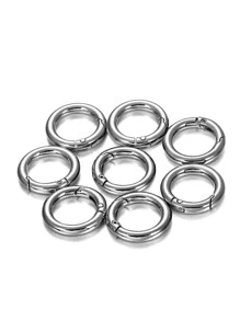 件/套金屬 O 型圈彈簧扣可打開圓形登山扣鑰匙圈包夾掛鉤狗鍊扣連接器適合 Diy 珠寶製作 - 槍黑色 - 查看 3