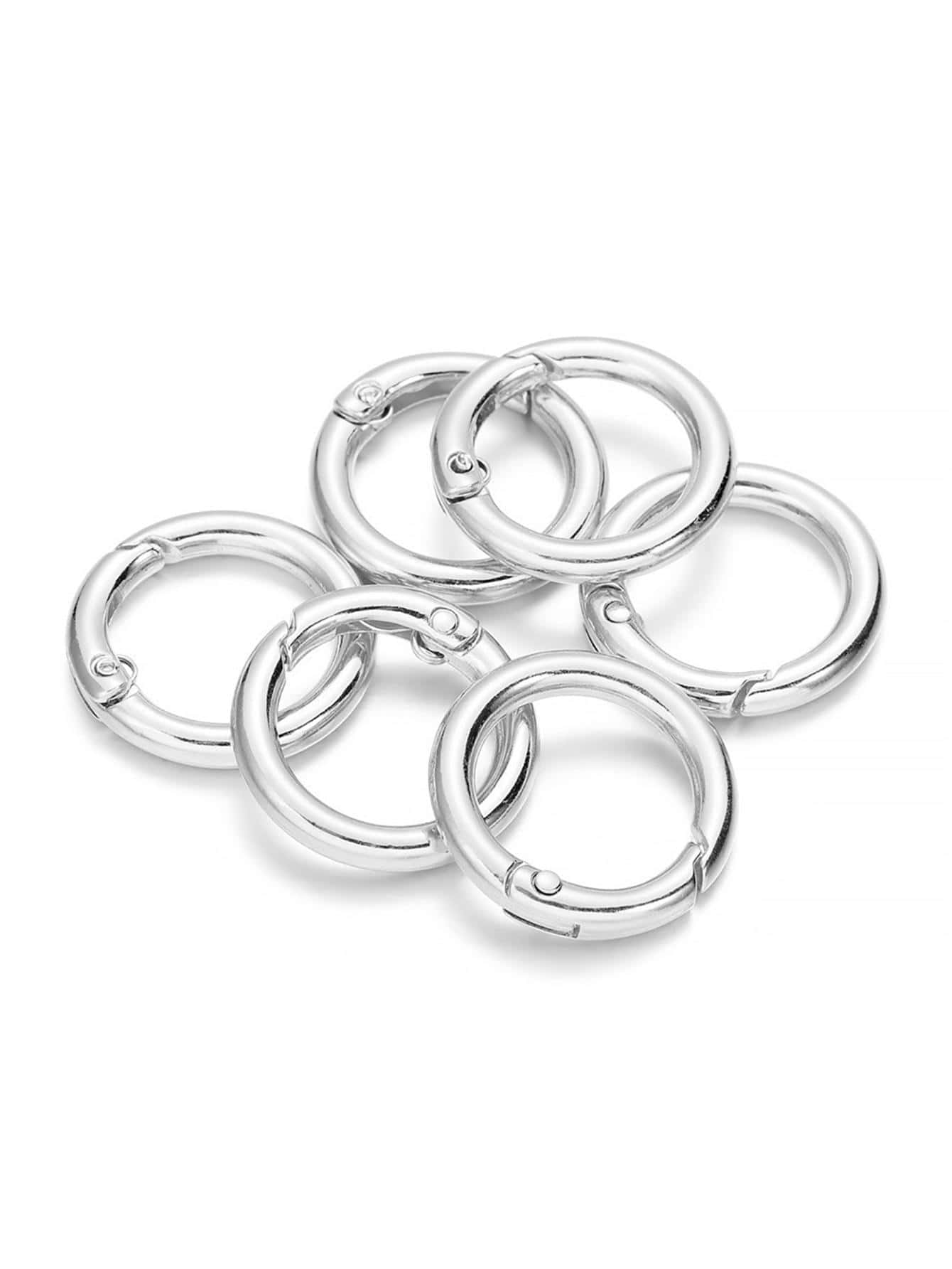 5 Cái/bộ Kim Loại Chữ Ô Lò Xo Móc Cài Hình Tròn Móc Đa Năng Móc Khóa Túi Kẹp Móc Dây Xích Chó Khóa Đầu Kết Nối Cho DIY Trang Sức làm - Bạc - Xem 1