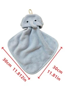 Khăn tay thiết kế hình con voi hoạt hình - Màu xanh nhạt - Xem 4