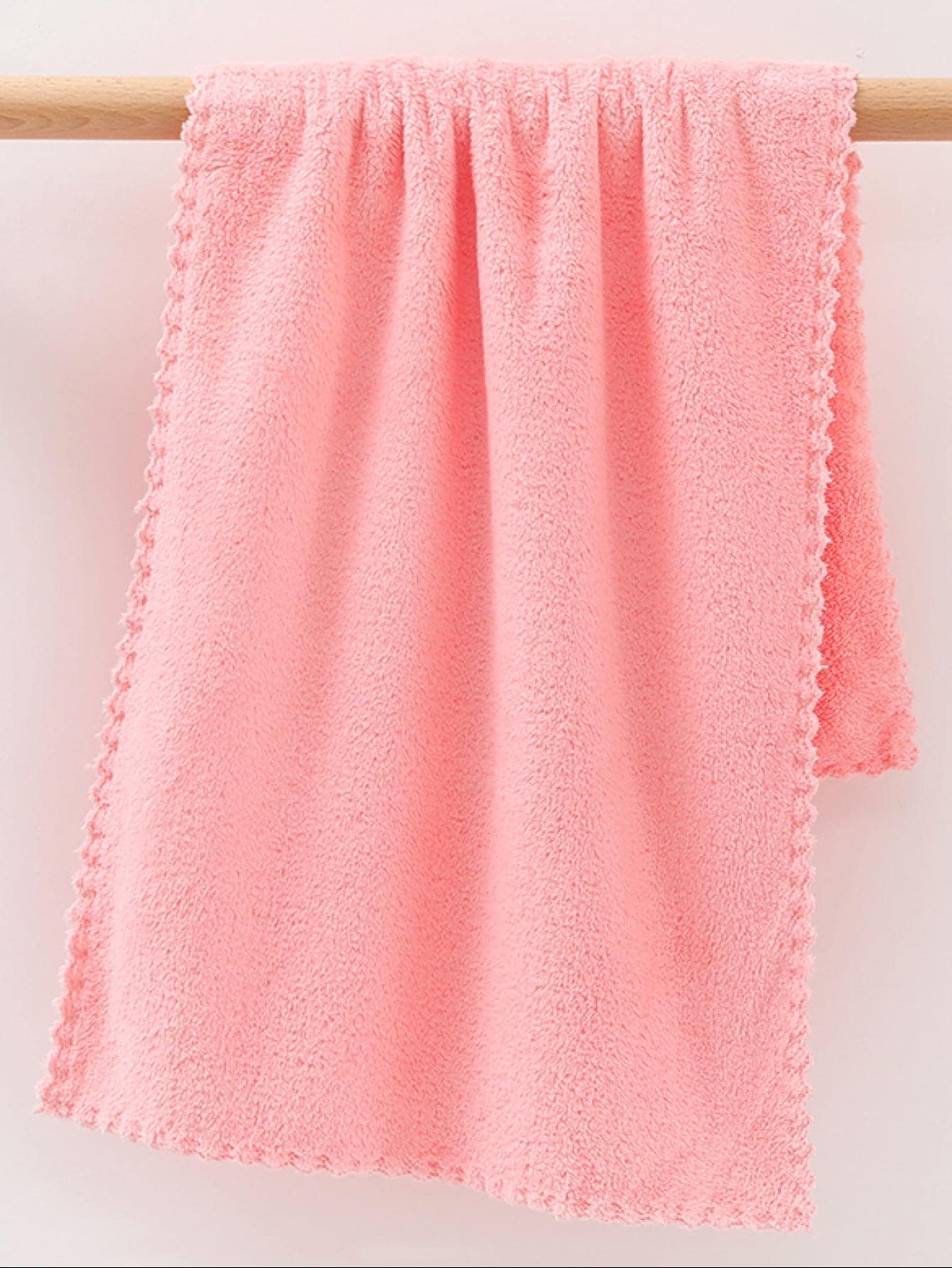 1 条浴巾，多种颜色，简约图案，70*140 厘米涤纶纤维或 34*75 厘米手巾/面巾，吸水速干柔软，适合成年男女，适用于浴室、酒店、健身房、旅行、派对、节日礼物，四季皆宜 - 粉色 - 查看 1
