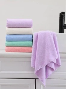 1 条浴巾，多种颜色，简约图案，70*140 厘米涤纶纤维或 34*75 厘米手巾/面巾，吸水速干柔软，适合成年男女，适用于浴室、酒店、健身房、旅行、派对、节日礼物，四季皆宜 - 粉色 - 查看 6