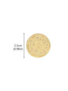 1pc Flower Design Wax Seal Stamp - Gold - View 8