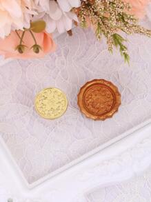 1pc Flower Design Wax Seal Stamp - Gold - View 3