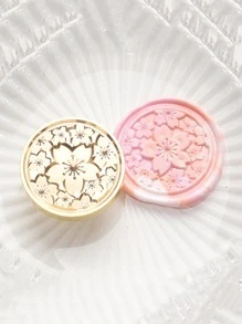 1pc Flower Design Wax Seal Stamp - Gold - View 1
