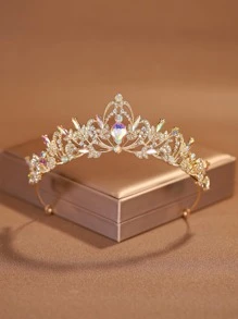 1 Nữ Kim Cương Giả Thiết Kế Vương Miện Băng Đô Quyến Rũ Cho Tiệc Cưới - Vàng - Xem 1