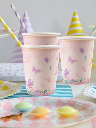 10入組蝴蝶樣式一次性杯子
