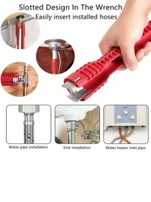 1pc 8 In 1 Plastic Electric Drill, Daily Red Power Tool For Home - Red - View 3
