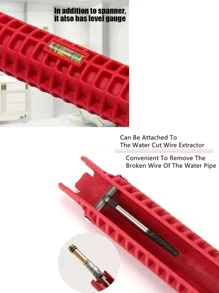 1pc 8 In 1 Plastic Electric Drill, Daily Red Power Tool For Home - Red - View 5